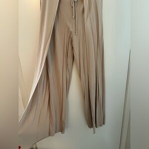 J.D. Luxe slit leg linen pants